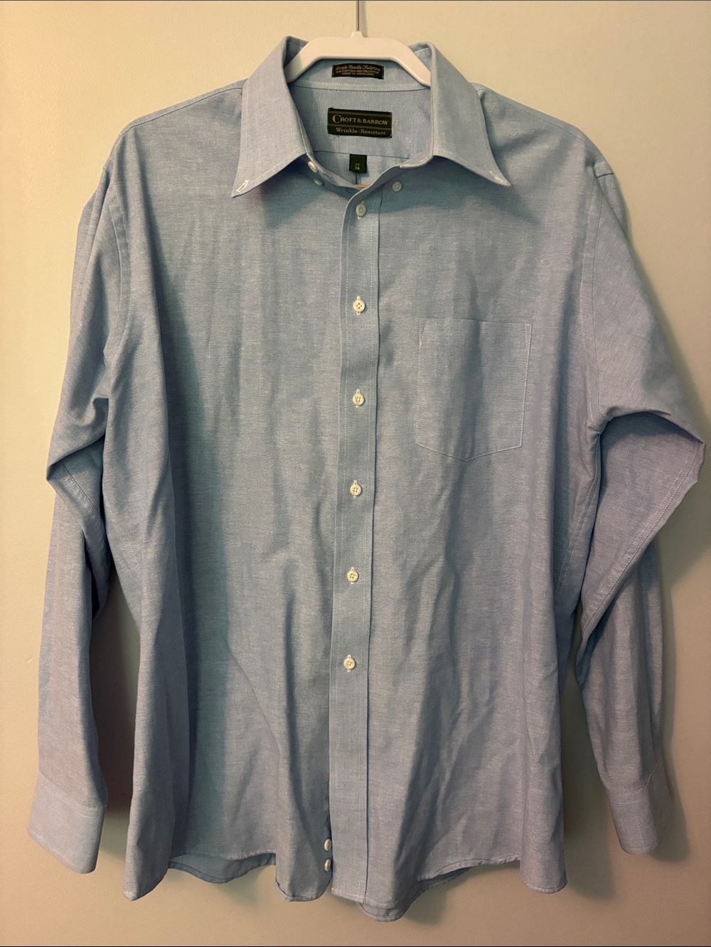 croft & barrow Light Blue Men's Button-Up Dress Shirt